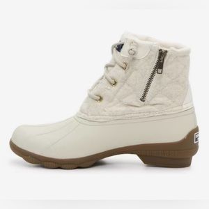 SPERRY Syren Gulf Wool Quilted Ivory Duck Boot, Womens Size 8